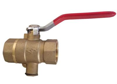 China Leakproof Lockable Brass Ball Valve , PTFE Ring Threaded Ball Valve for sale