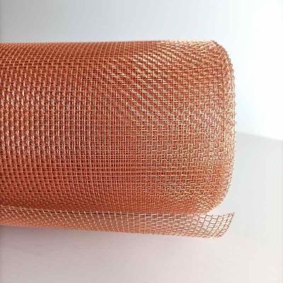 China 10 Mesh Red Copper Hardware Cloth Emf Copper Mesh Radiation Protection for sale