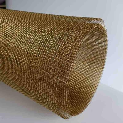 China Square Hole Plain Woven Copper Wire Mesh Cloth  30m/Roll Wear Resistant for sale