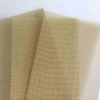 China Paño de alambre de cobre amarillo tejido llano de la pantalla de 65 70 80 Mesh Ultra Fine Copper Mesh en venta