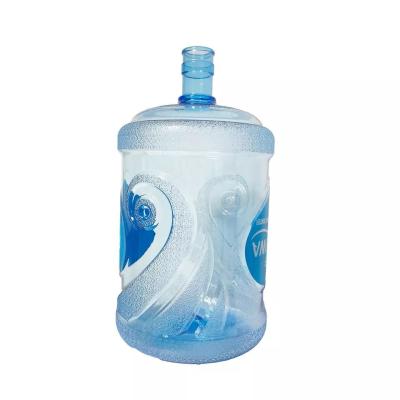 China Poly Carbonate 5 Gallon Water Bottle Round Body 20 Litres Water Bottle With Strip Te koop