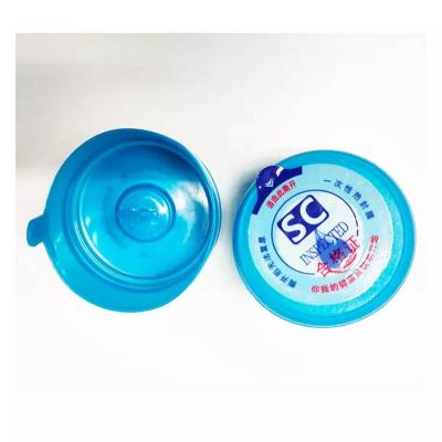 China Blue Color PE Non Spill Caps 55mm Diameter Rubber Liner For 5 Gallon Water Bottle for sale
