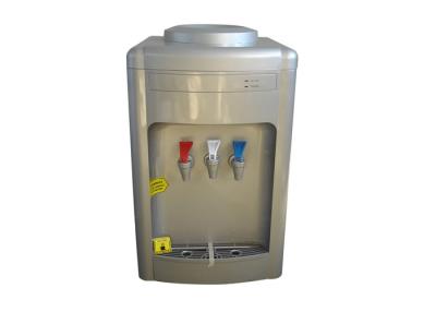 China OEM Silver Color 3 Tap Water Cooler Dispenser , Tabletop Bottled Water Dispenser for sale