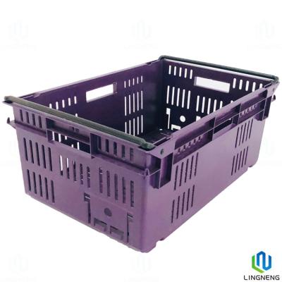 China 48L Plastic Fruit Vegetable Crates , Large Plastic Crates For Storage for sale