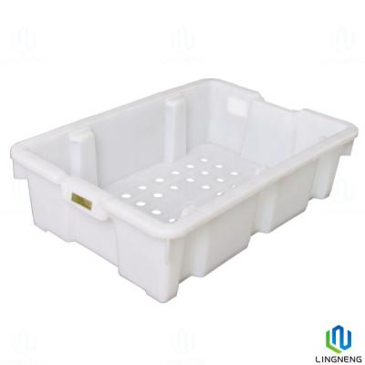 China Cajas de plástico congeladas para alimentos y cajas de plástico para frutas y verduras apilables en venta