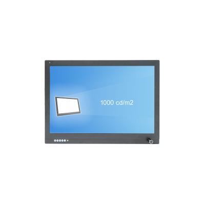 China Monitor LCD ligero IP65 del alto brillo del amortiguador del sensor con el vidrio moderado 2m m en venta