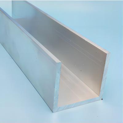 China Silver Anodized Aluminum U Channel Channels 6063 6.1m Custom for sale