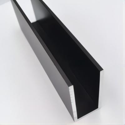 China 6005 canal U de aluminio anodizado negro 3M para las decoraciones en venta
