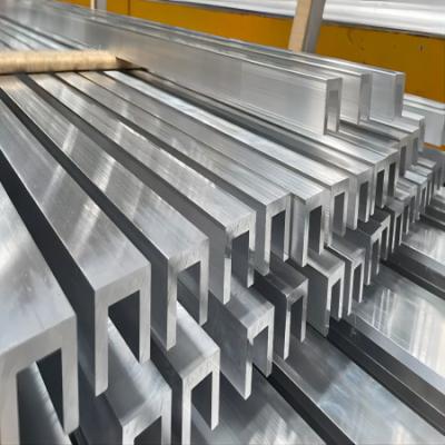 China Polished Silver 2m Architectural Aluminium U Channels 6mm Thickness Multipurpose for sale