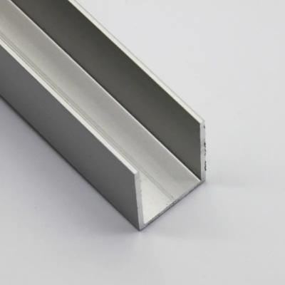 China AISI 6082 Aluminium U Channels 200*75mm 2 Inch Silver Anodized Brushed ISO Certificate for sale