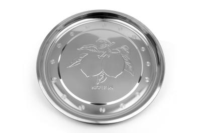 China Small Restaurant Stainless Steel Round Tray Full Mirror Polished Customized Logo for sale
