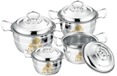 China High Polishing Kitchen Cookware Sets Stainless Steel Customized Logo With Lid for sale