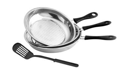 China Round Stainless Steel Non Stick Frying Pan Set High Heat Efficiency ECO - Friendly for sale