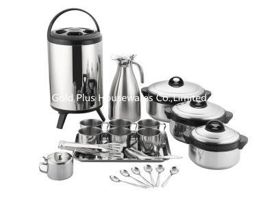 China 21pcs Kitchen cookware sets double wall vacuum thermos stainless steel soup pot heat insulation barrel mug and spoon set for sale