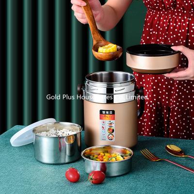 China 2L Stainless Steel Insulated Food Container Keep Hot 24 Hour Thermos Lunch Box for sale