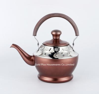 China 2L Drinkware stainless steel bronze pour over coffee kettle customized water bottle kettle coffee tea pot for sale