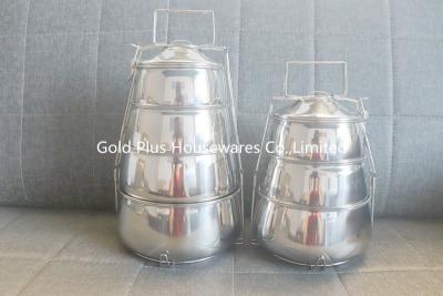 China Four Tiers Portable Stainless Steel Lunch Box Double Layer Thermal Insulation for sale