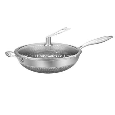 China Household Skillet 32cm Non Stick Sauce Pan With Induction Base Glass Cover for sale