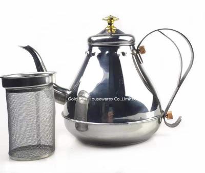 China Caldera de té de acero inoxidable de Stovetop Pourover escape de 1,8 litros - pote del café de la prueba en venta