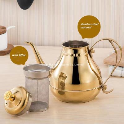 China Arabic Style Cafetiere Portable Coffee Pot Fine Mouth Stainless Steel Turkish Coffee Pot for sale