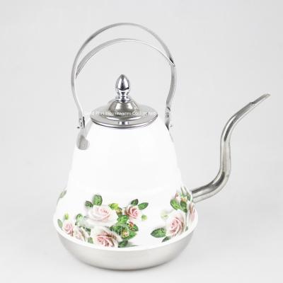 Chine Pot intelligent de café de col de cygne de bouilloire de thé d'acier inoxydable de LFGB avec le modèle de fleur à vendre
