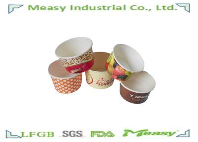 China tazas de papel del helado 2oz/4oz/6oz con la impresión personalizada de Flexo del logotipo en venta