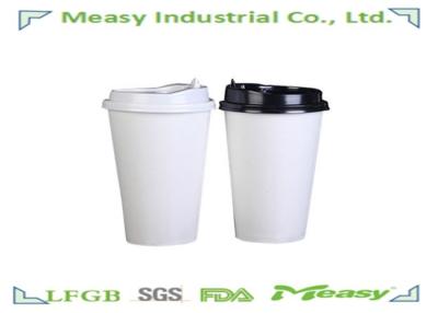 China 7oz  12oz White Printed Paper Cups with lids For Hot Water / Beverage / Milktea for sale
