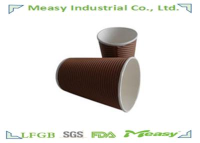 China 500ml Tea / Milk Ripple Paper Cups With Customer Logo Flexo Printing for sale