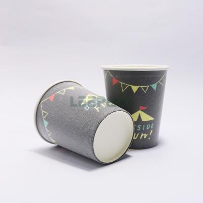 China 8oz disposable take away coffee milk tea hot drink cup single or double wall foam paper cup with logo printing for sale