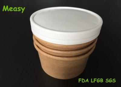 China Hot and Cold Food Kraft Paper Cups , thermal disposable cups FOR Beverage or Ice Cream for sale