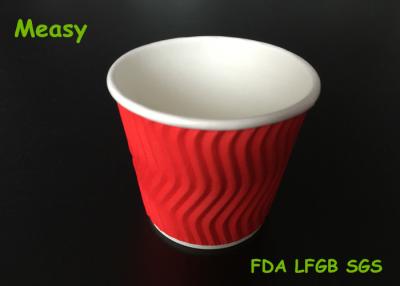 China 4OZ Red Wave disposable paper tea cups For Hot Drink , Custom Logo for sale