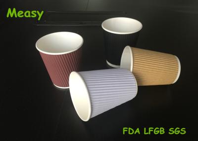 China Customised Ripple Paper Cups For Coffee / Tea Heat Insulation 8oz 12oz 16oz for sale