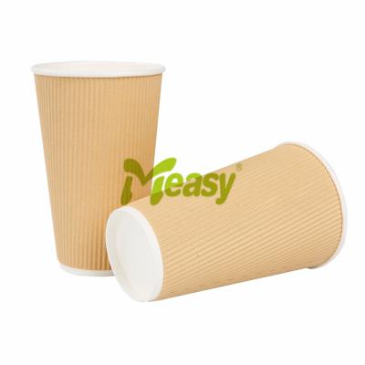 China Large Capacity Ripple Paper Cups Skid-proof For Cappuccino / Latte for sale