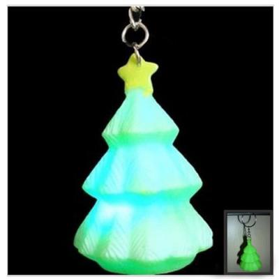 China led light flash touch christmas tree keychain promotion gift souvenir for sale