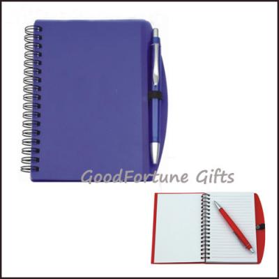 China Sell Gift Plastic Notebook With Pen Diary Printed Logo for sale