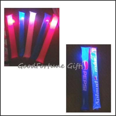 China Led Inflatable PE inflatable clapper dance festival glow cheering stick printed logo for sale