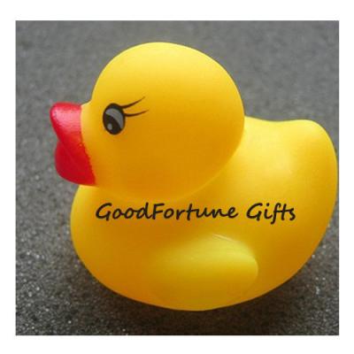 China Eco pvc rubber floating bath yellow duck for kids printed logo toy doll with sound for sale