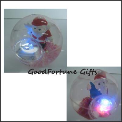 China Promotion christmas gift santa clause led flash Bouncy bouncing ball toy printed logo for sale