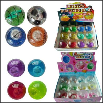 China Promotion crystal led flash Bouncy bouncing ball toy printed logo for sale
