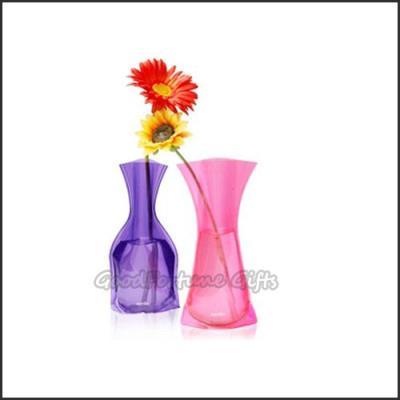 China Promotional customed logo Eco Plastic fold desk portable flower vase home decor gift for sale