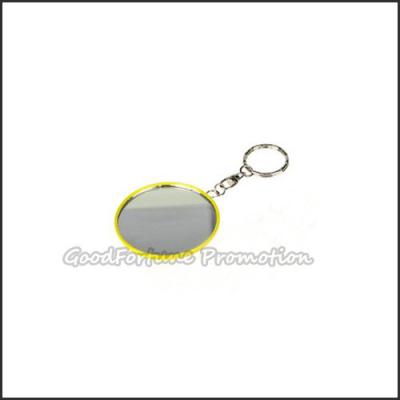 China Promotional customed logo tin portable make up pocket mirror gift keychain for sale