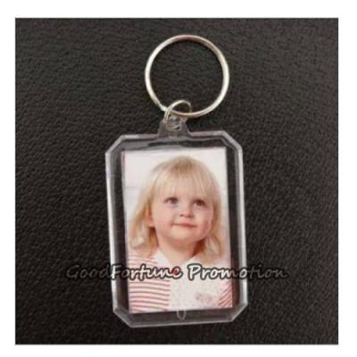 China HOT sale promotional gift printed logo photo frame acrylic keychain keyrings for sale