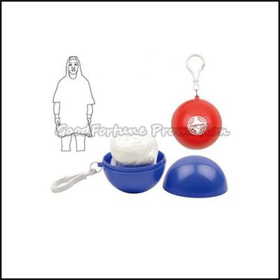 China Eco customed promotional logo disposablball raincoat keychain keyrings gift for sale