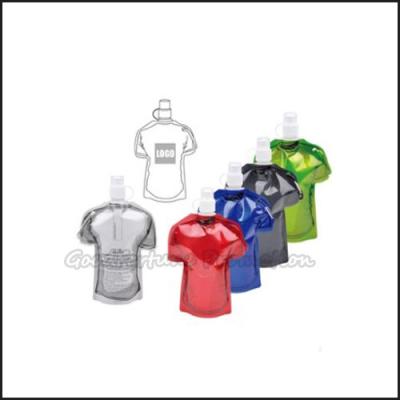 China Hot Sale Eco Portable promotional fold T shirt Shape water bottle cup drinkware gift for sale