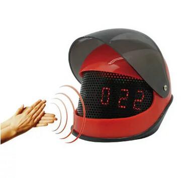 China New creative wall helmet creative gift product alarm clock for sale