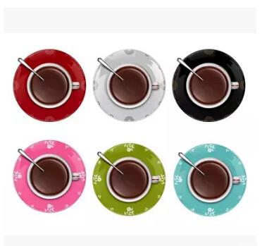 China New creative gift product coffee cup spoon style time wall clock for sale
