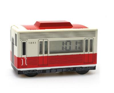 China New creative gift product moving bus alarm clock for sale