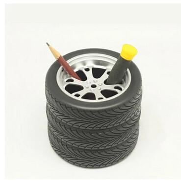 China New creative gift product tyre shape pen holder for sale
