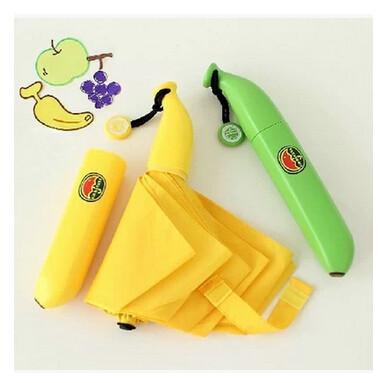 China New creative gift product yellow banana shape rain sun umbrella for sale
