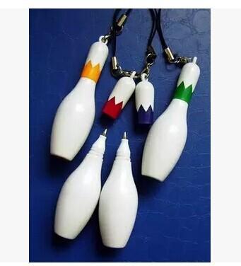 China New creative gift product Bowling ballpoint pen keychain keyrings for sale